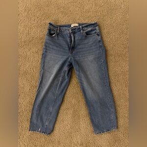 Abercrombie & Fitch Blue Cropped Mom Jeans